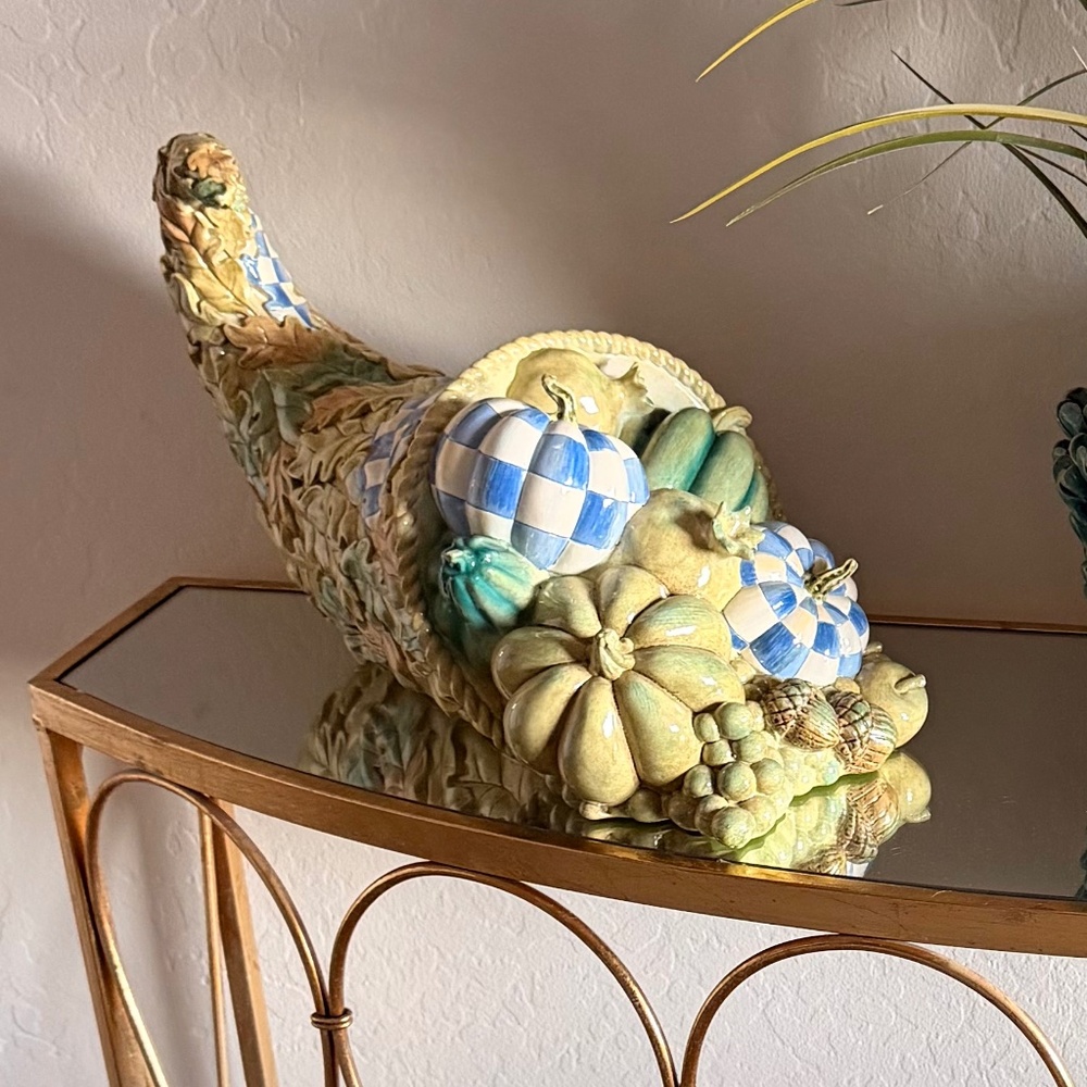 Mackenzie Childs Cornucopia centerpiece